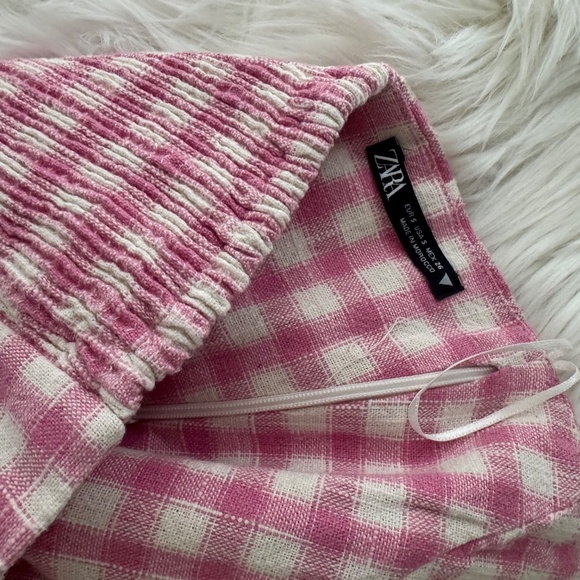 Zara Cropped Pink Gingham Bustier - Picture 3 of 3